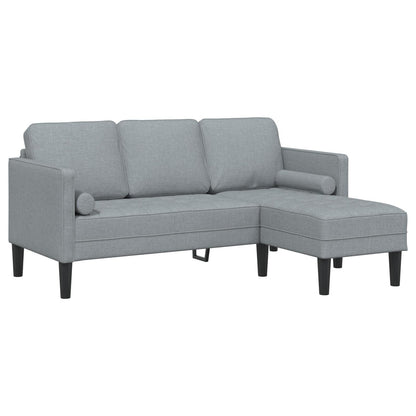Ensemble de canapé 2/3 pièces vidaXL avec coussins en tissu noir/gris foncé/gris clair - 68,1 x 51,6 x 26,4