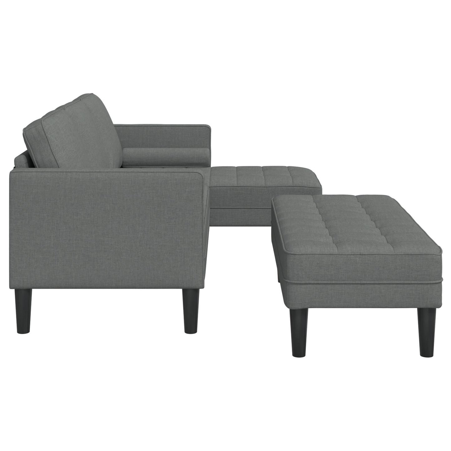 Ensemble de canapé 2/3 pièces vidaXL avec coussins en tissu noir/gris foncé/gris clair - 68,1 x 51,6 x 26,4