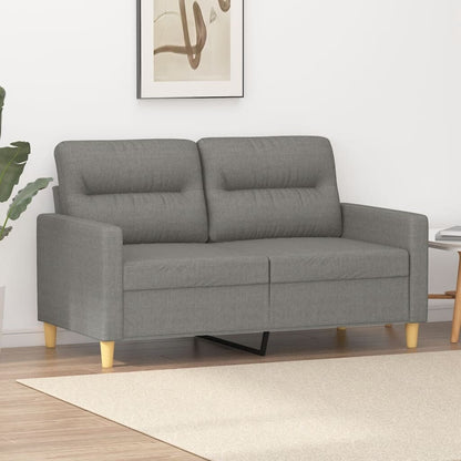 vidaXL Canapé 2 places Gris foncé 47,2 Tissu - 54,3 x 30,3 x 31,5