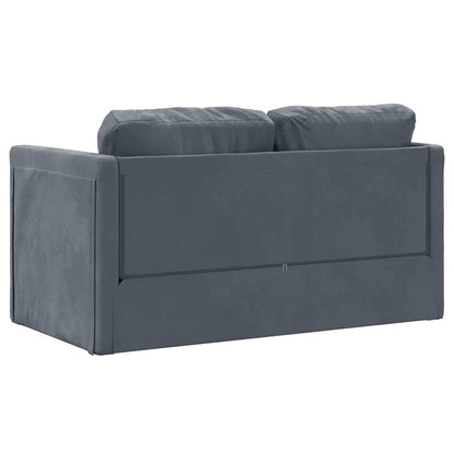 vidaXL Canapé-lit de sol compact en velours gris foncé - 48,0 x 48,0 x 21,7