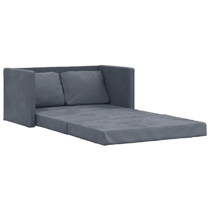 vidaXL Canapé-lit de sol compact en velours gris foncé - 48,0 x 48,0 x 21,7