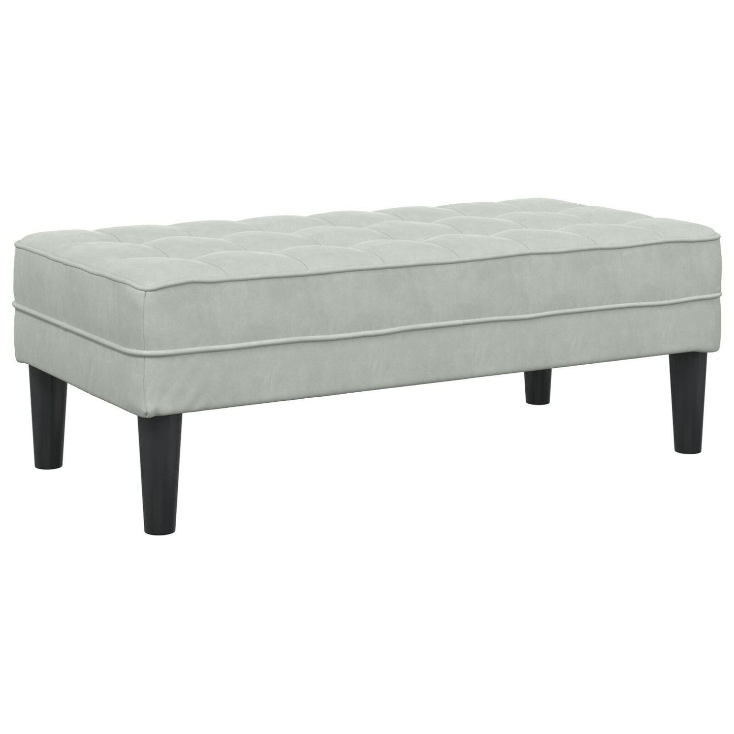 vidaXL Canapé de jardin en L en velours noir/gris foncé/gris clair - 68,1 x 51,6 x 26,4