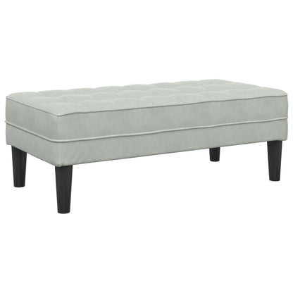 vidaXL Canapé de jardin en L en velours noir/gris foncé/gris clair - 68,1 x 51,6 x 26,4