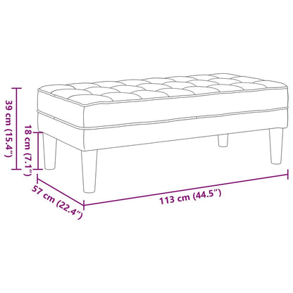 vidaXL Canapé de jardin en L en velours noir/gris foncé/gris clair - 68,1 x 51,6 x 26,4