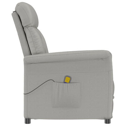 Fauteuil de massage vidaXL en tissu microfibre gris foncé/gris clair/crème