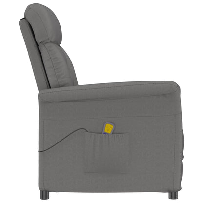 Fauteuil de massage vidaXL en tissu microfibre gris foncé/gris clair/crème
