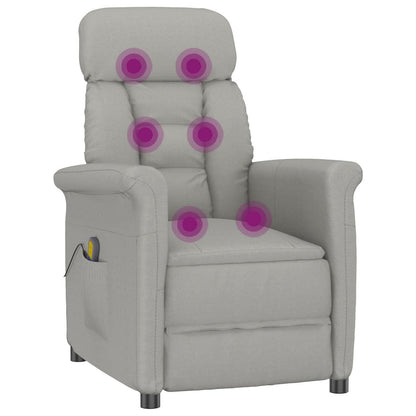 Fauteuil de massage vidaXL en tissu microfibre gris foncé/gris clair/crème