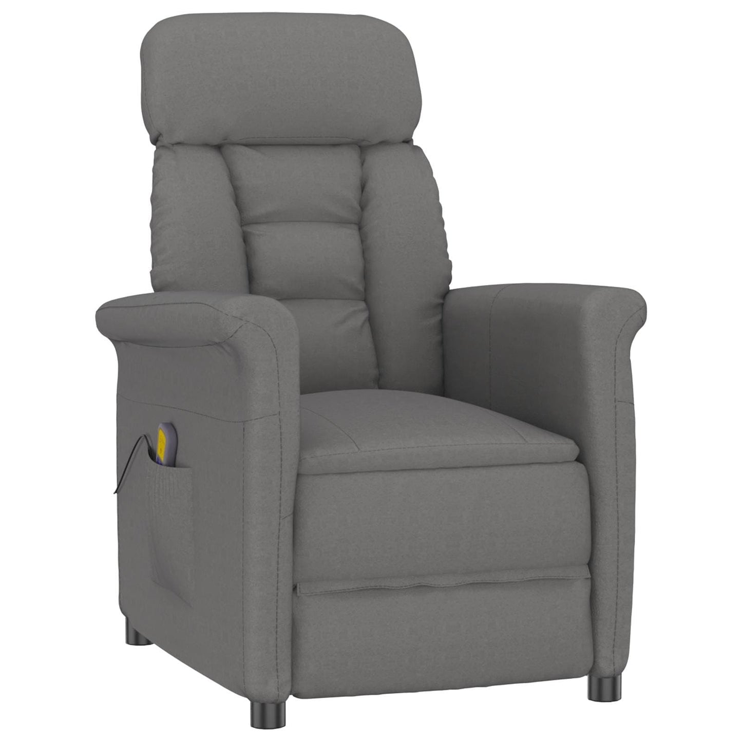 Fauteuil de massage vidaXL en tissu microfibre gris foncé/gris clair/crème