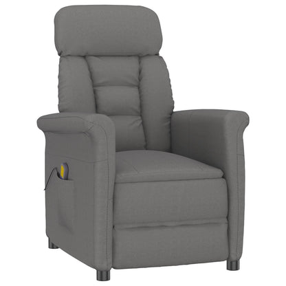 Fauteuil de massage vidaXL en tissu microfibre gris foncé/gris clair/crème