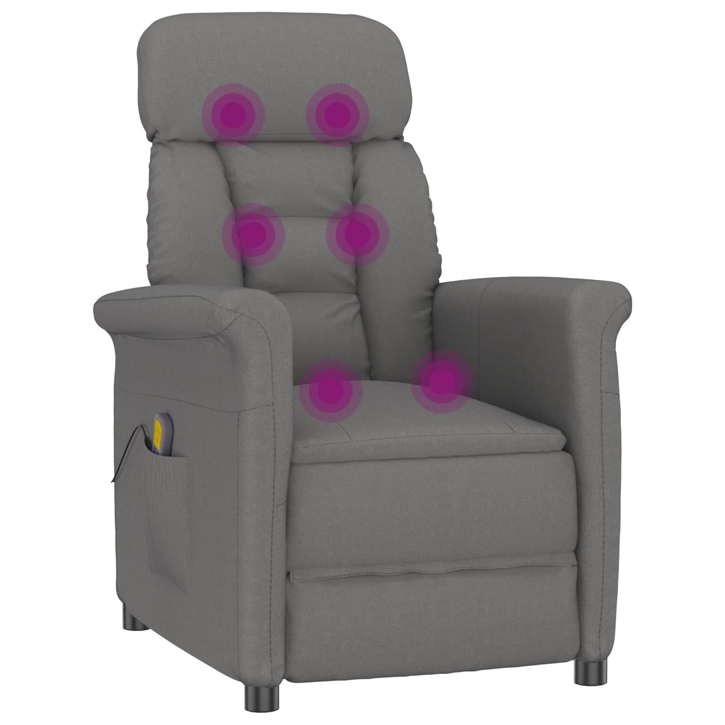 Fauteuil de massage vidaXL en tissu microfibre gris foncé/gris clair/crème