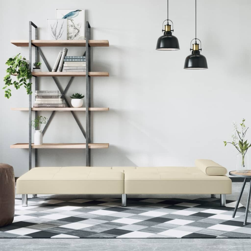 Canapé-lit pliable vidaXL avec porte-gobelets en similicuir - 78,7 x 35 x 27,6