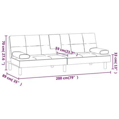 Canapé-lit pliable vidaXL avec porte-gobelets en similicuir - 78,7 x 35 x 27,6